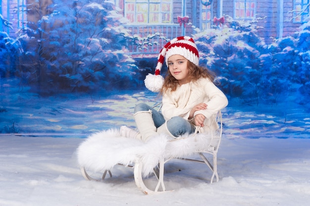 Portrait of a girl celebrating christmas