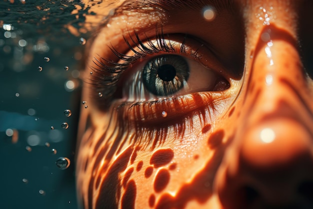 Portrait of a girl underwater