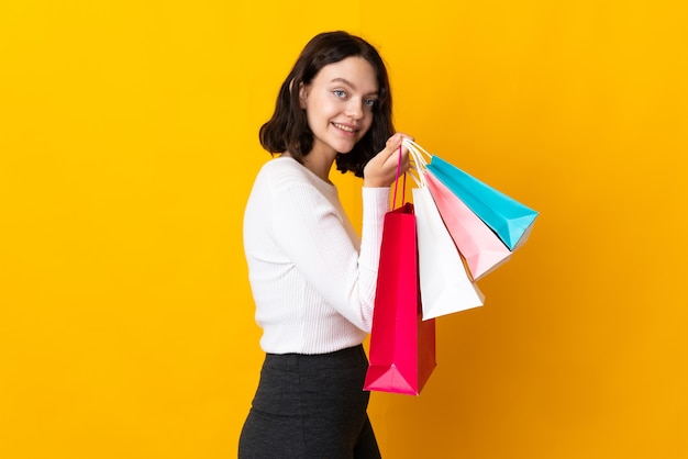 portrait girl with shopping bags