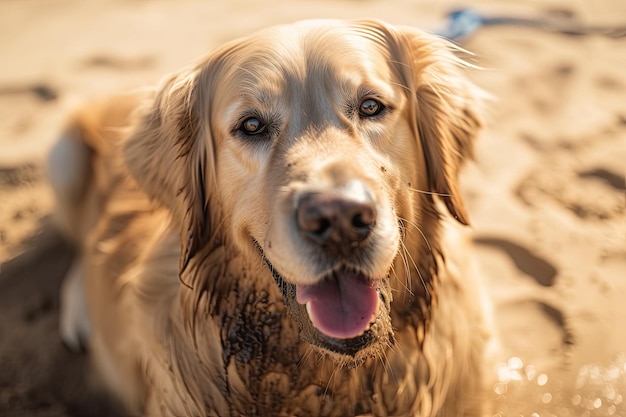 Portrait of a Golden Retriever Dog39s Face