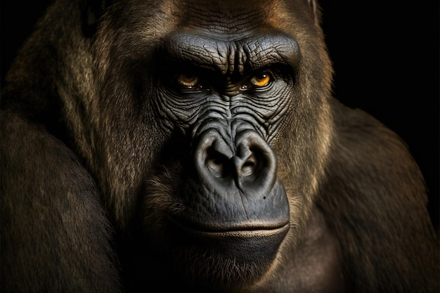 Portrait of a gorilla creative digital illustration painting