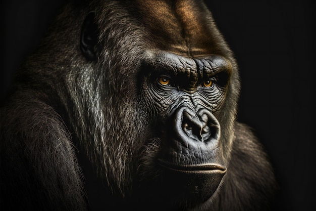 Portrait of a gorilla digital illustration painting artwork