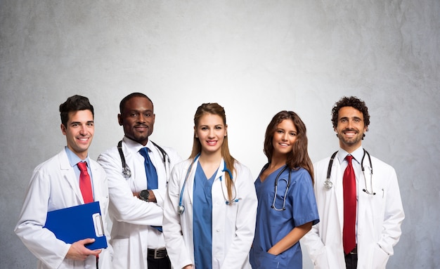 Portrait of a group of smiling doctors