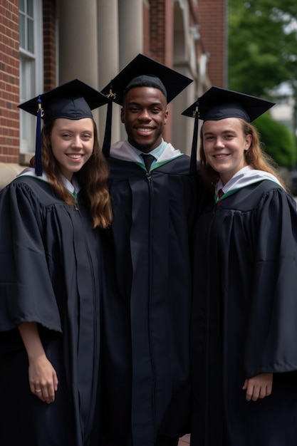 portrait of a group in their graduation gowns created with generative ai