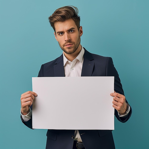 Portrait Handsome American British Guy Suit Hands Pockets