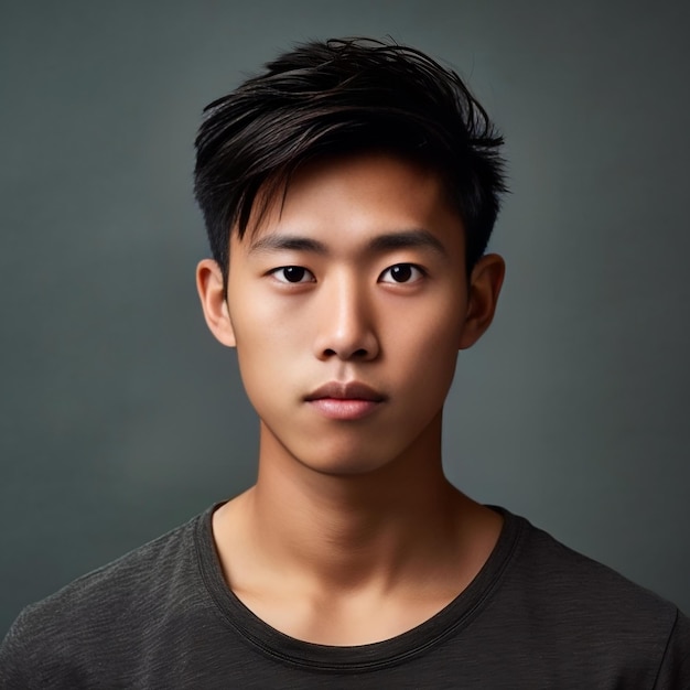 Portrait of handsome asian man Image generated by AI