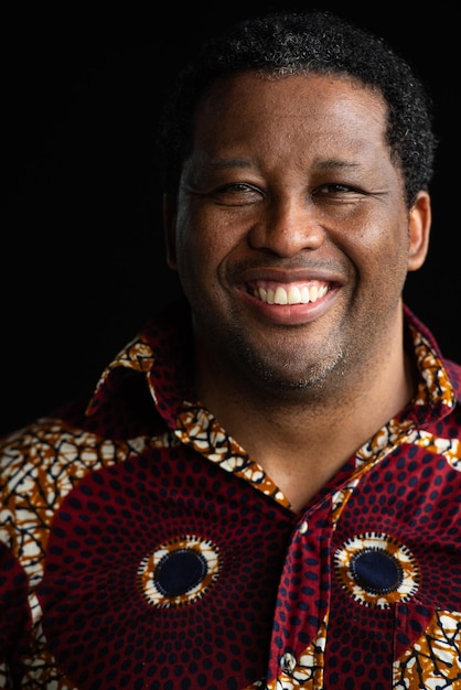 Portrait of handsome black man smiling