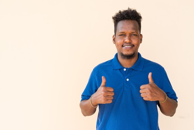 Portrait of handsome young black man