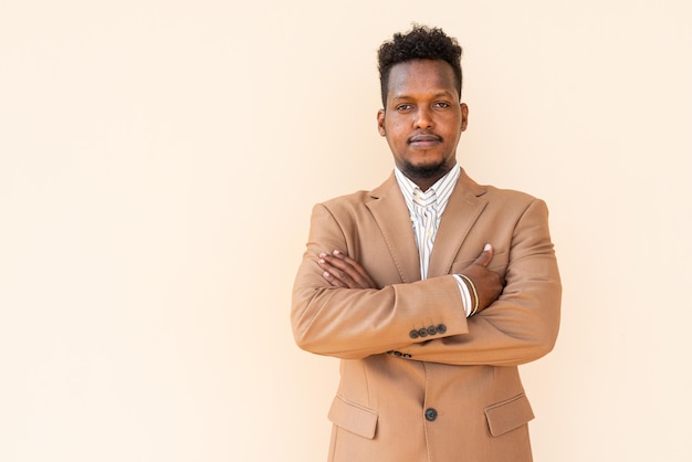 Portrait of handsome young black man