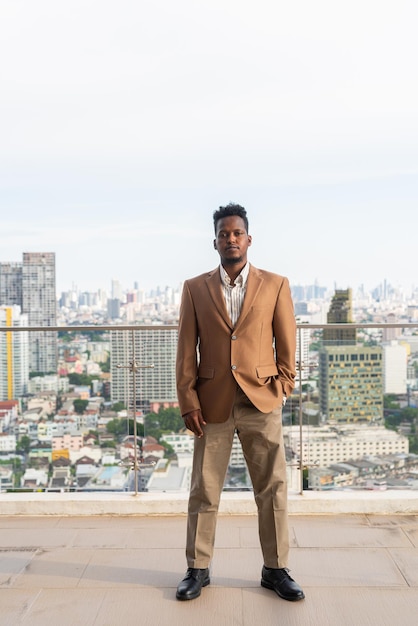 Portrait of handsome young black man