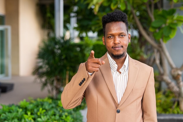 Portrait of handsome young black man