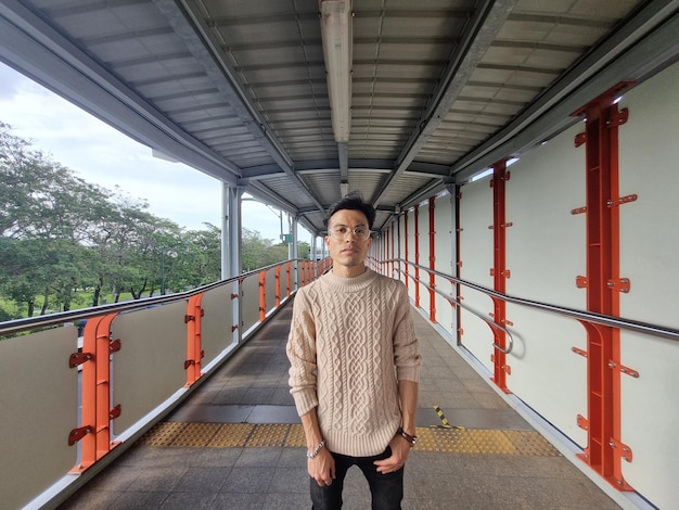 Portrait of handsome young man outdoors