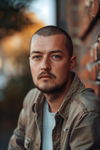 Portrait of a handsome young man on the street Mens beauty fashion