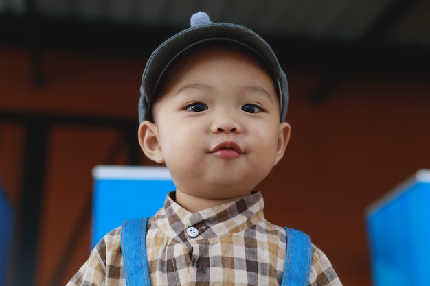 Portrait of happiness Asian baby boy