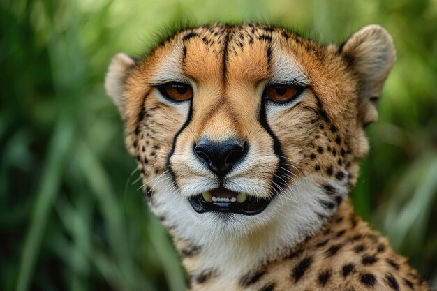 Photo a portrait of a happy cheetah