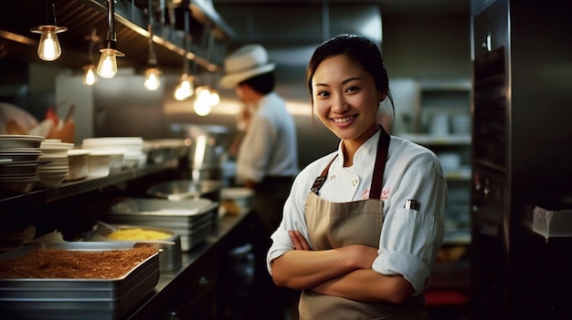 Portrait of Happy Chef in the Kitchen