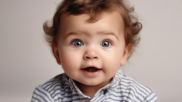 Portrait of happy cute baby generative ai