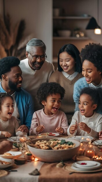 Portrait of happy family at home