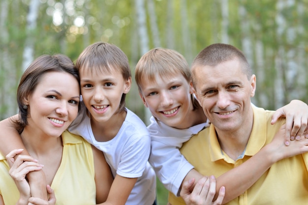 Portrait of happy family in the park