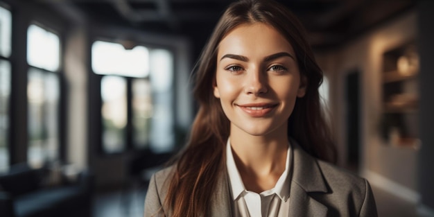 Portrait of happy female real estate agent