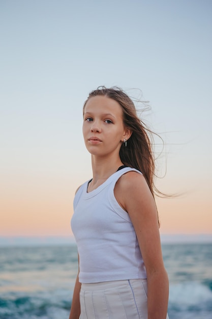 Portrait of happy girl on the beach