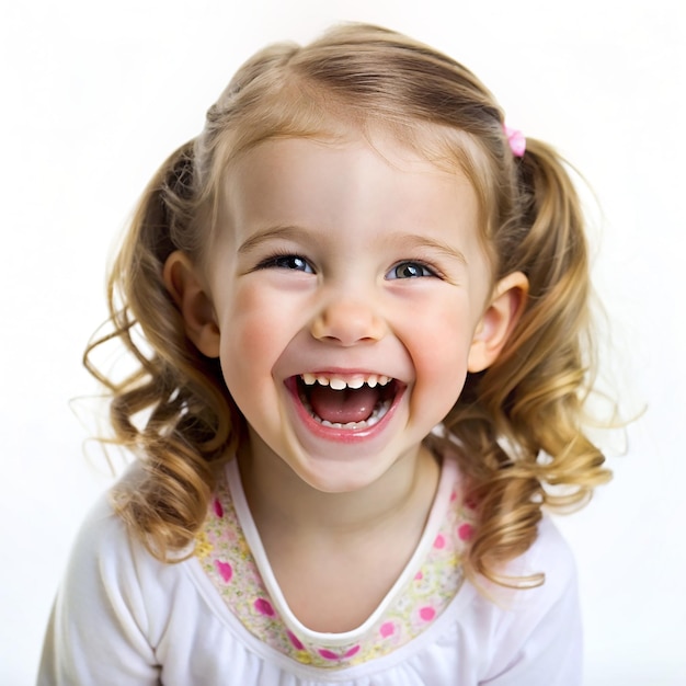 Portrait of a happy little girl smiling Isolated on transparent background