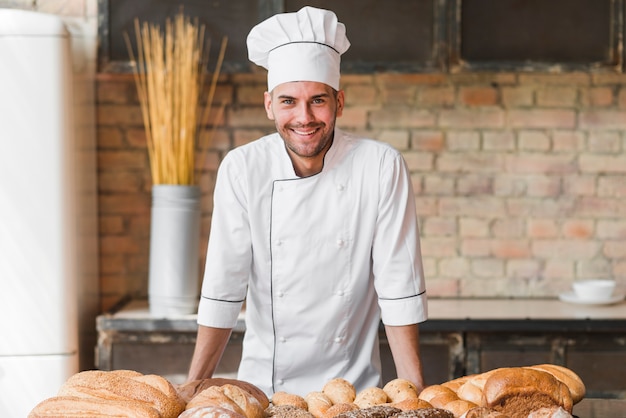 Portrait of a happy male baker