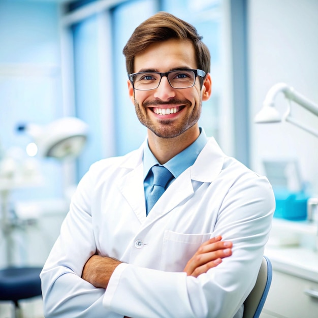 Portrait of a happy male dentist