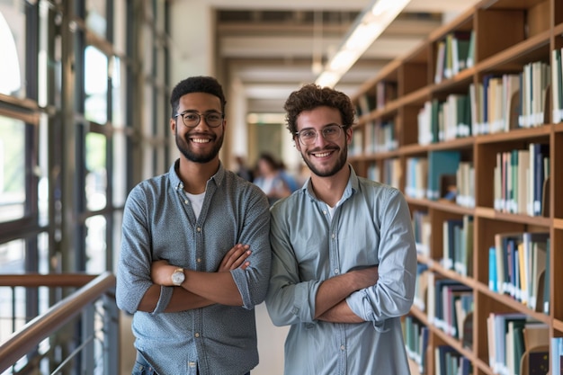 Portrait of happy multi ethnic business couple posing to camera