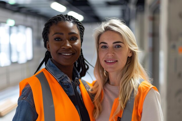 Portrait of happy multi ethnic business couple posing to camera