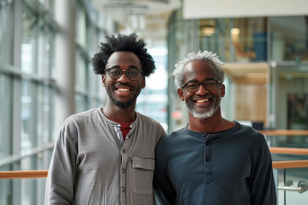 Portrait of happy multi ethnic business couple posing to camera