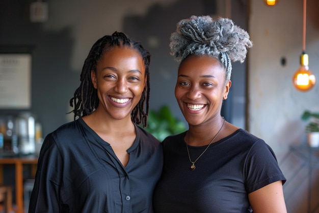 Portrait of happy multi ethnic business couple posing to camera