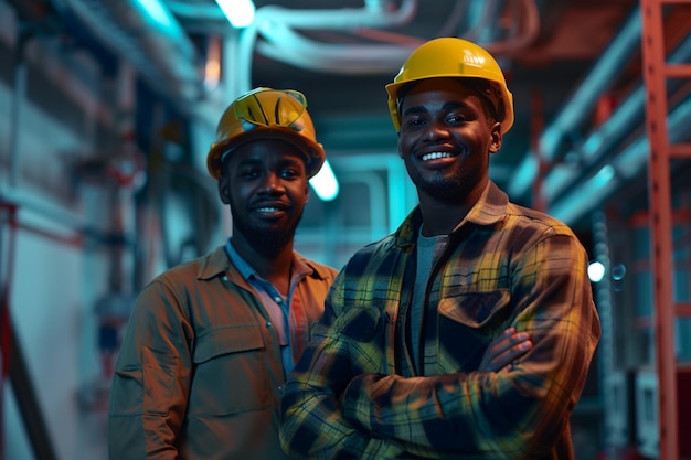 Portrait of happy multi ethnic business couple posing to camera