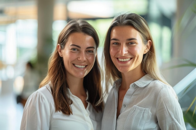 Portrait of happy multi ethnic business couple posing to camera