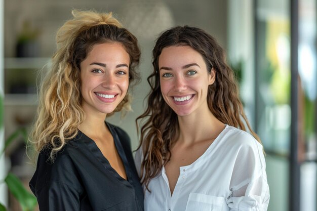 Portrait of happy multi ethnic business couple posing to camera