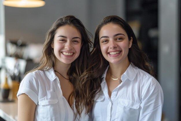 Portrait of happy multi ethnic business couple posing to camera