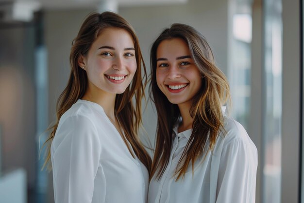 Portrait of happy multi ethnic business couple posing to camera