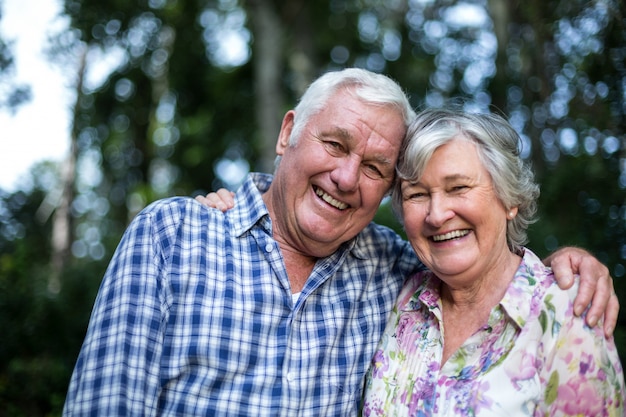 Portrait of happy senior man and woman