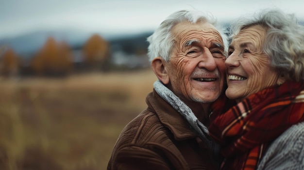 Portrait of happy senior man and woman