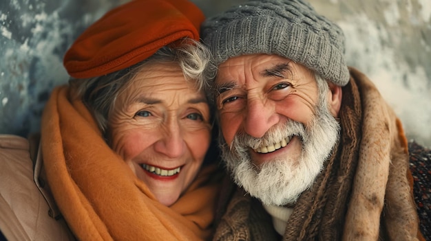 Portrait of happy senior man and woman