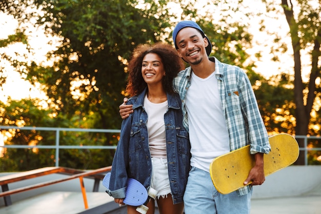 Portrait of a happy young african couple