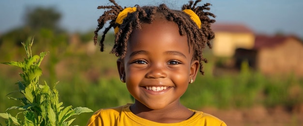 Portrait Of A Happy Young African Girl Her Smile Reflecting The Warmth Of East Africa