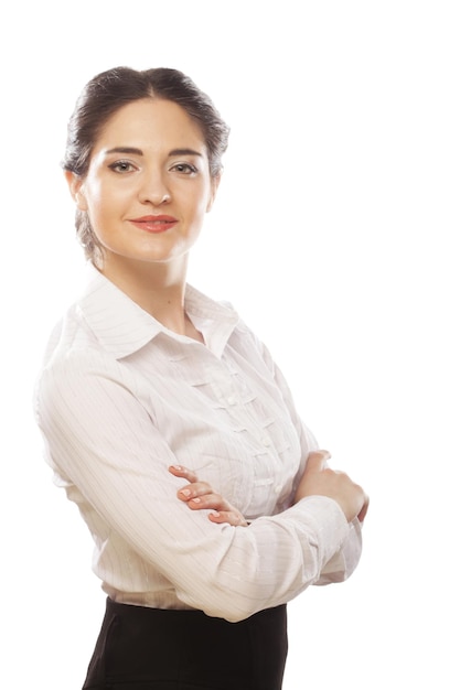 Portrait of happy young business woman