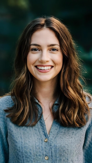 Portrait of a happy young woman looking at camera