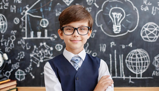 Portrait of High School Student in Classroom