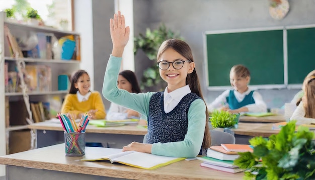 Portrait of High School Student in Classroom