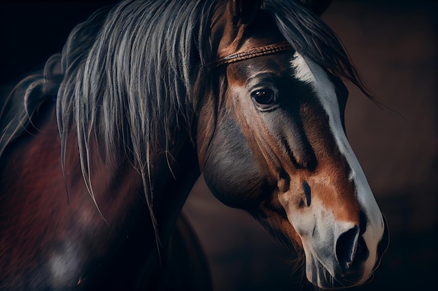 A portrait of a horsegenerative ai