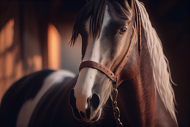 A portrait of a horsegenerative ai