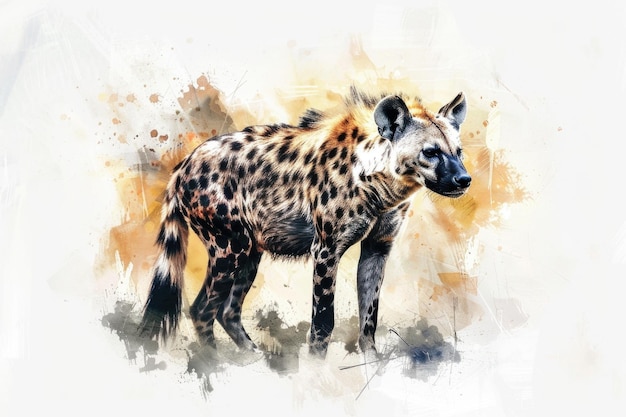 A portrait of a hyena in its natural habitat suitable for wildlife or naturethemed projects