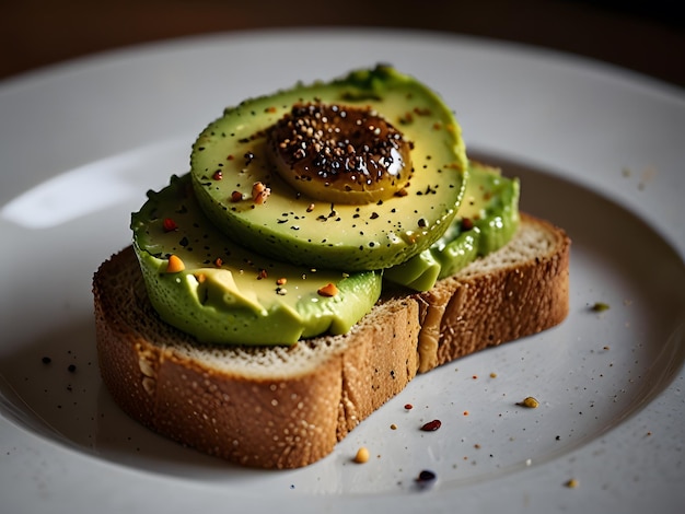 a portrait image of a slice brown seeded slice of toast